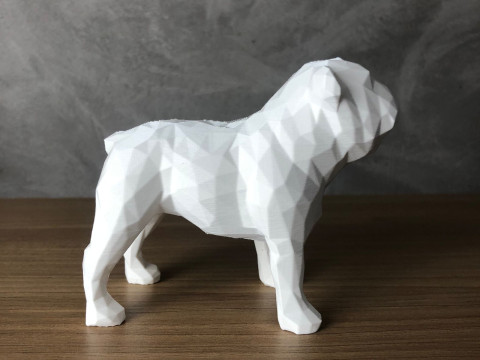 Low Poly English Bulldog 3D प्रिंट मॉडल