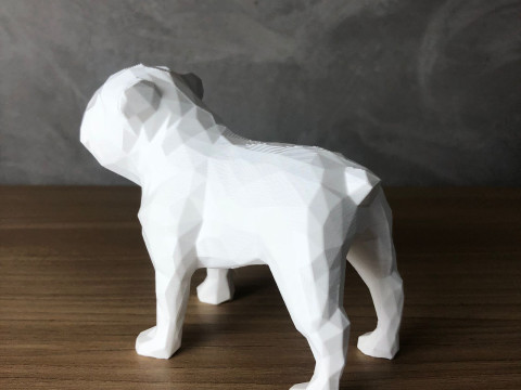 Low Poly English Bulldog 3D प्रिंट मॉडल
