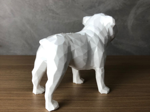 Low Poly English Bulldog 3D प्रिंट मॉडल