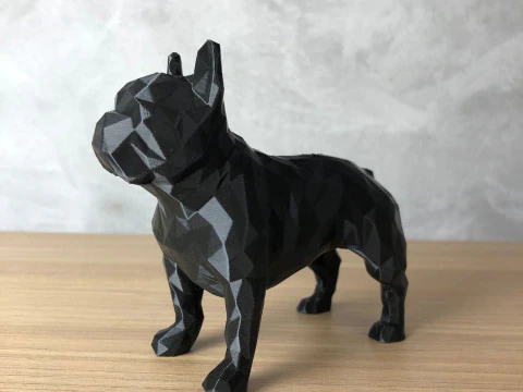 Low Poly French Bulldog 3D Print Model