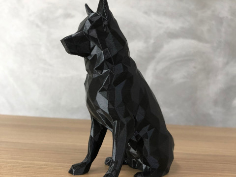 Low Poly German Shepherd 3D प्रिंट मॉडल