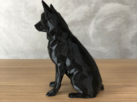 Low Poly German Shepherd 3D प्रिंट मॉडल