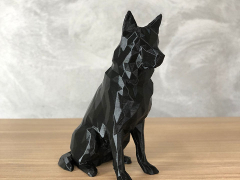 Low Poly German Shepherd 3D प्रिंट मॉडल