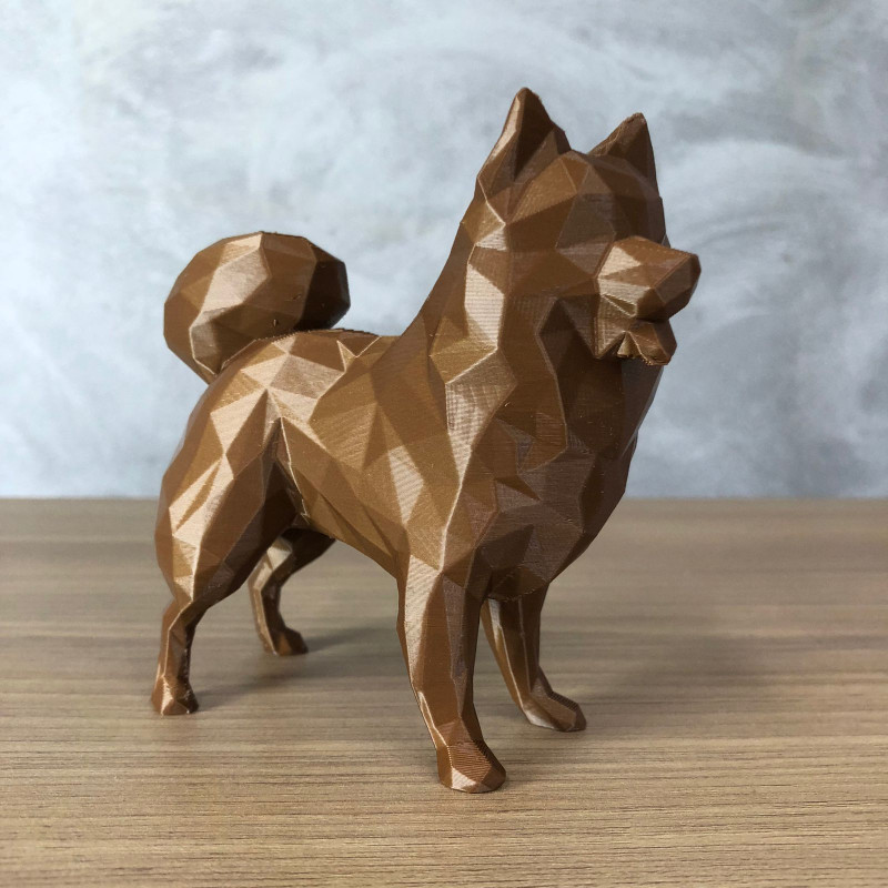 Low Poly German Spitz - Pomeranian 3D 프린트 모델 .c4d .max .obj .3ds .fbx .stl .blend 