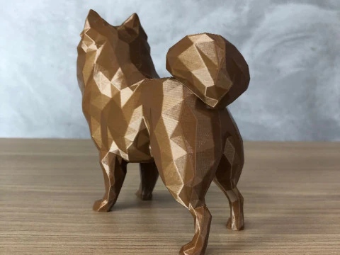 Low Poly German Spitz - Pomeranian 3D Print Model