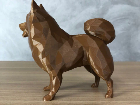 Low Poly German Spitz - Pomeranian 3D Print Model