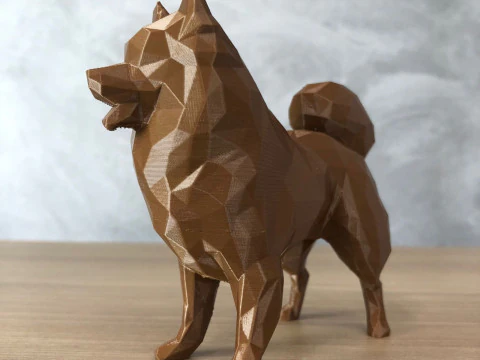Low Poly German Spitz - Pomeranian 3D Print Model