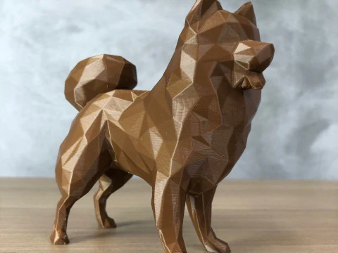 Low Poly German Spitz - Pomeranian 3D Print Model
