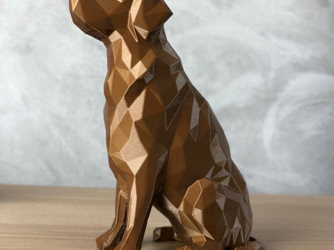 Low Poly Golden Retriever 3D Print Model