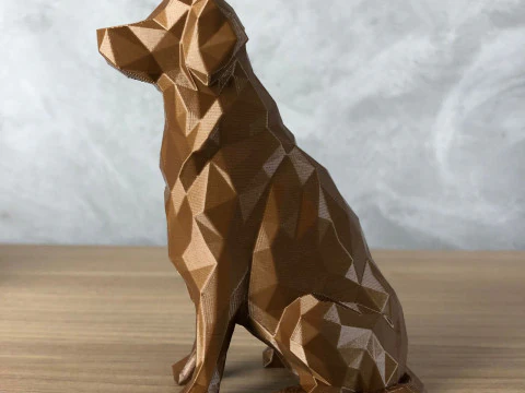 Low Poly Golden Retriever 3D Print Model