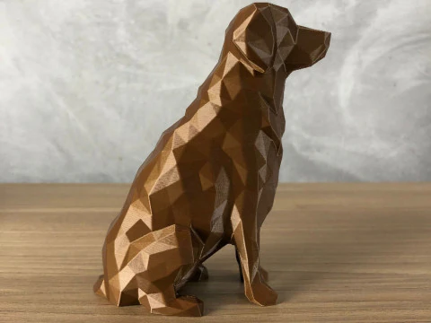 Low Poly Golden Retriever 3D Print Model