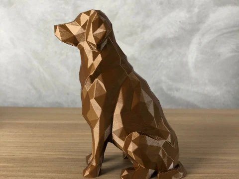 Low Poly Golden Retriever 3D Print Model