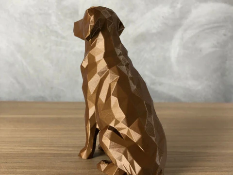 Low Poly Golden Retriever 3D Print Model