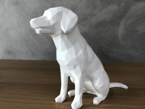 Low Poly Labrador Retriever 3D Print Model