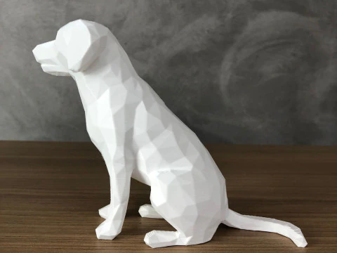 Low Poly Labrador Retriever 3D Print Model