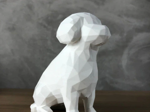 로우 폴리 푸들 3D 프린트 모델