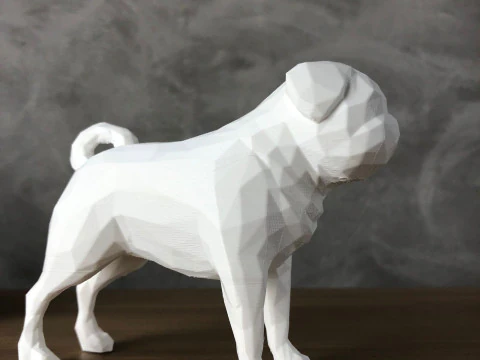 Low Poly Pug 3D Print Model