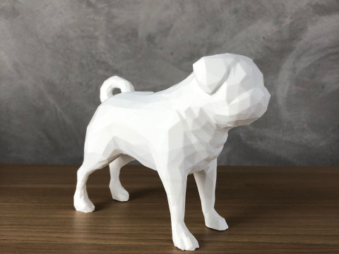 Low Poly Pug 3D Принт Модель