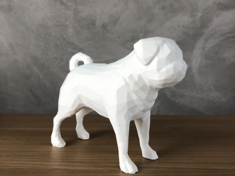 Low Poly Pug 3D Print Model
