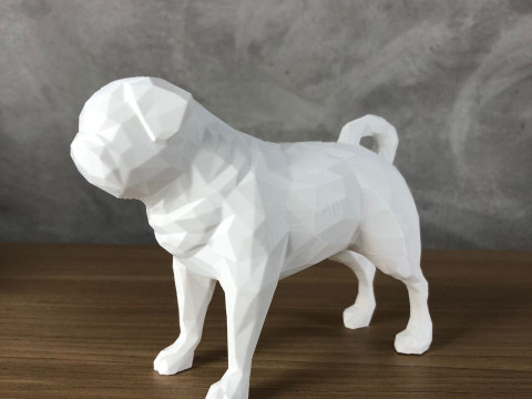 Low Poly Pug 3D Принт Модель