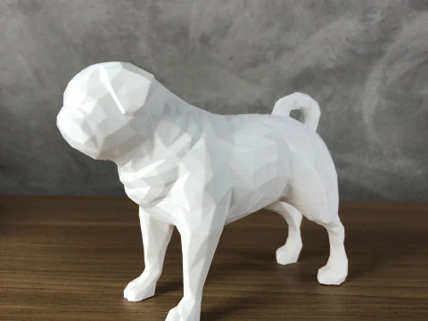 Low Poly Pug 3D Print Model