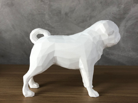 Low Poly Pug 3D Принт Модель