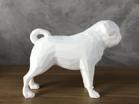 Low Poly Pug 3D Print Model