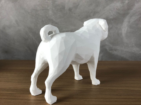 Low Poly Pug 3D Принт Модель