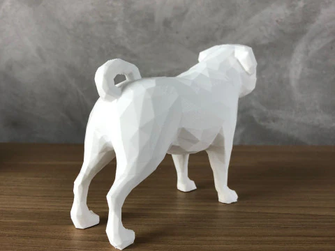 Low Poly Pug 3D Print Model