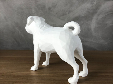Low Poly Pug 3D Принт Модель