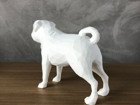 Low Poly Pug 3D Print Model