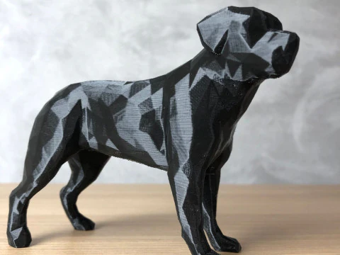 Laag Poly Rottweiler 3D printmodel