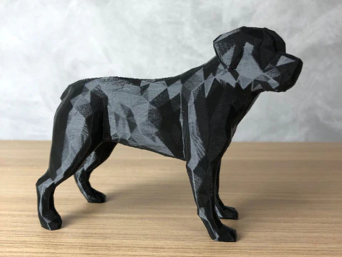 Low Poly Rottweiler 3D Print Model