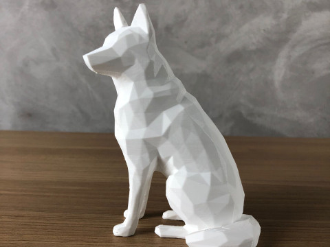Low Poly Siberian Husky 3Dプリントモデル