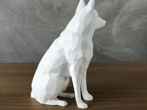 Low Poly Siberian Husky 3D Print Model