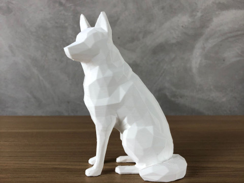 Low Poly Siberian Husky 3Dプリントモデル