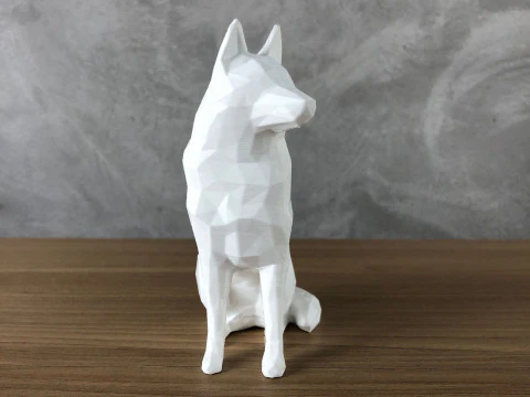 Low Poly Siberian Husky 3D Print Model