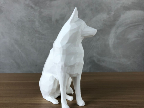 Low Poly Siberian Husky 3Dプリントモデル