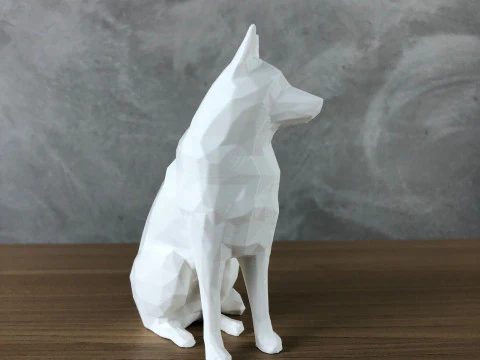 Low Poly Siberian Husky 3D Print Model