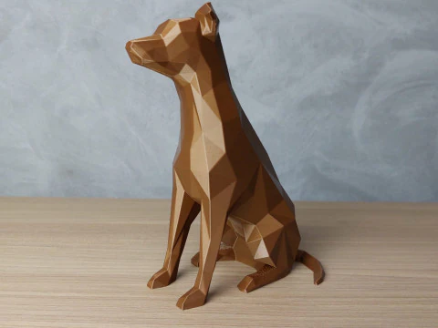 Low Poly Vira Lata 3D Print Model