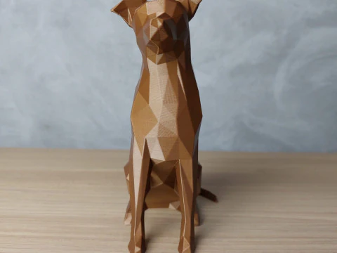 Low Poly Vira Lata 3D Print Model