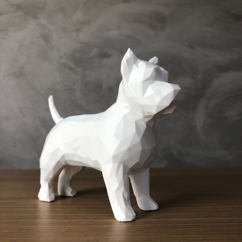 Low Poly West Terrier 3D-printmodel .c4d .max .obj .3ds .fbx .stl .blend 