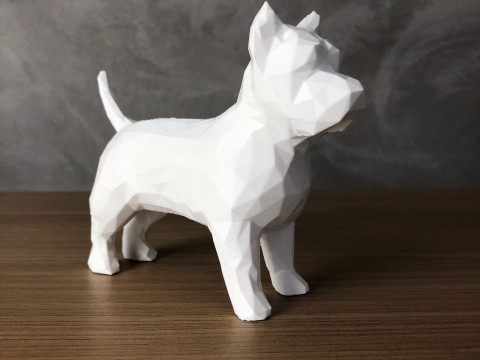 Low Poly West Terrier 3D-printmodel