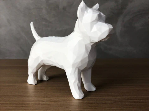 Low Poly West Terrier 3D Print Model