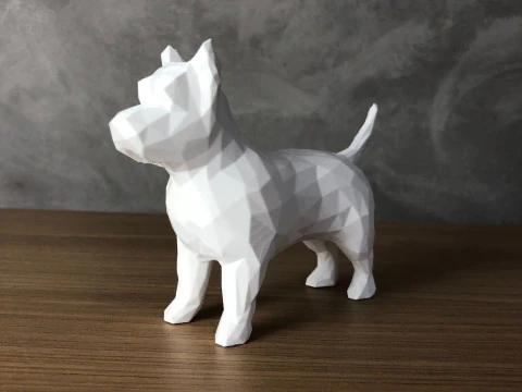 Low Poly West Terrier 3D Print Model