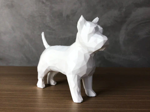 Low Poly West Terrier 3D Print Model