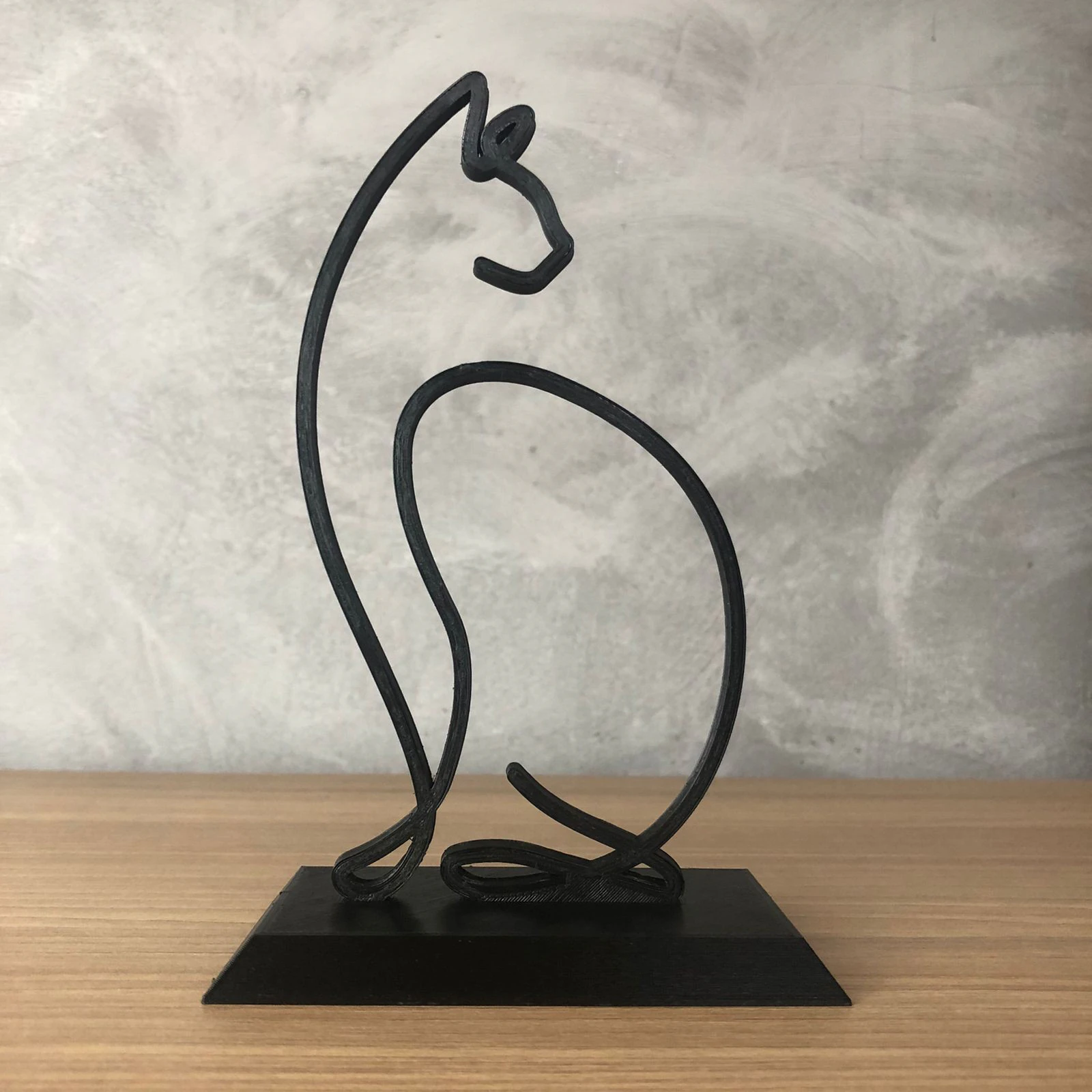 Cat Line Art 3D Print Model .c4d .max .obj .3ds .fbx .stl .blend 