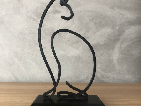 Cat Line Art 3D Принт Модель