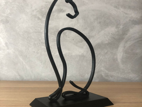 Cat Line Art Modello di stampa 3D