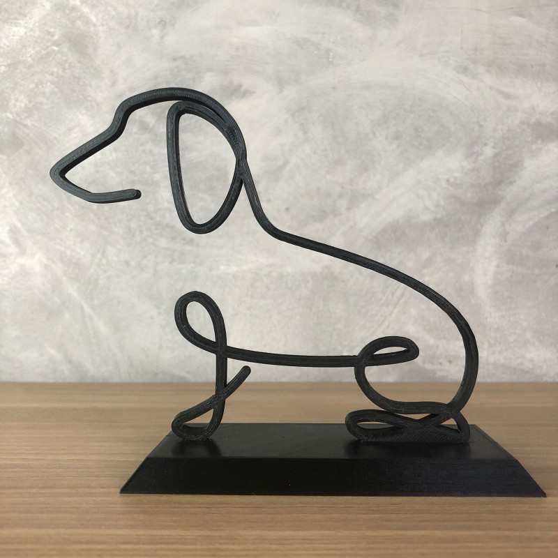 Dachshund Line Art 3Dプリントモデル .c4d .max .obj .3ds .fbx .stl .blend 